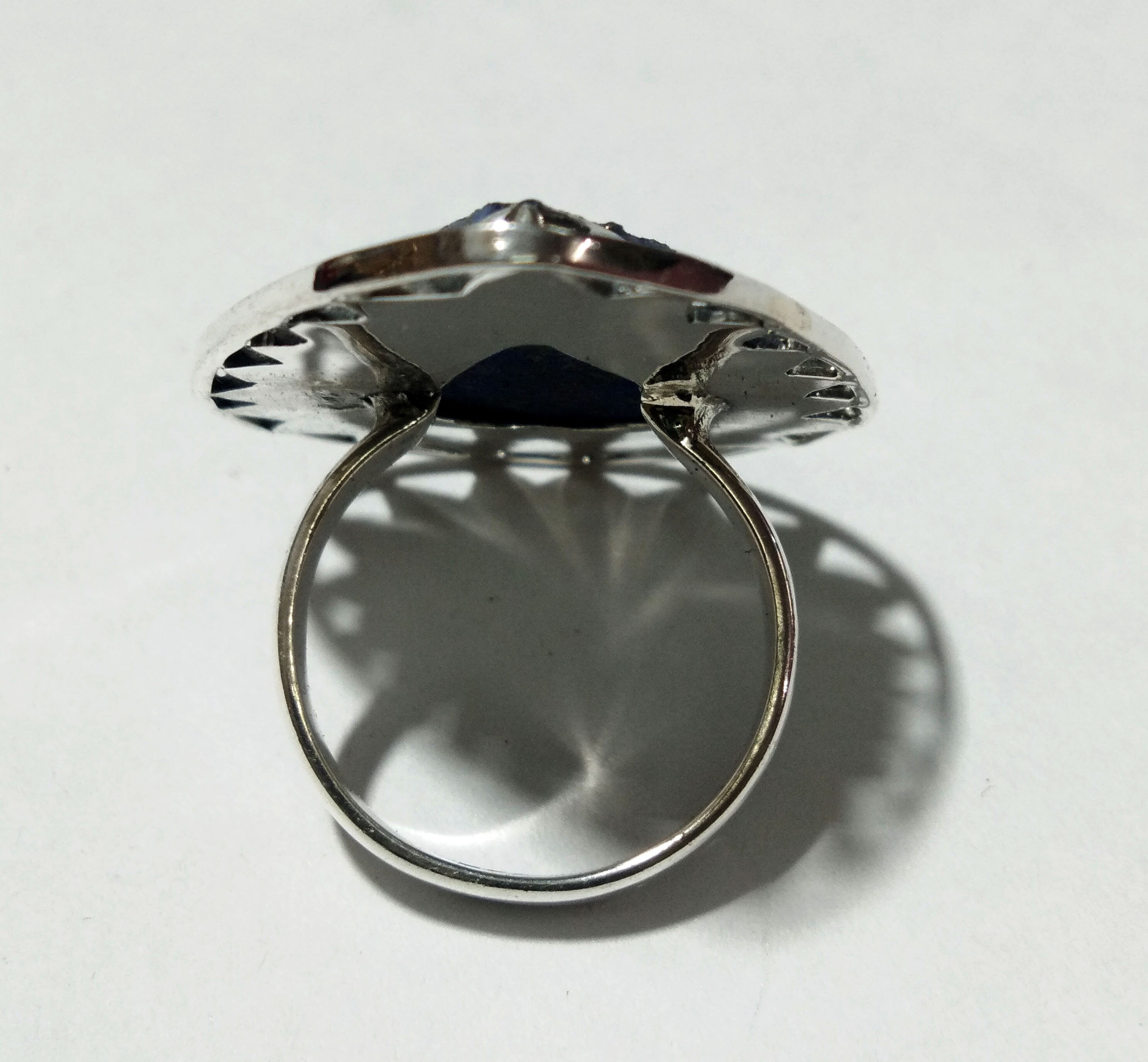 Lapis Lazuli Druzy Ring, 925 Starling Silver Ring, Natural Gemstone Lapis Lazuli Druzy Jewelry, Beautiful Leaf Stylish Ring, Handmade Ring.